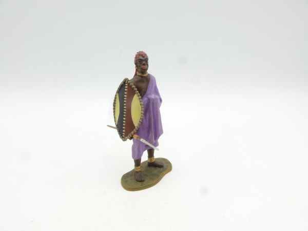 African with cape, headdress + lance - great modification