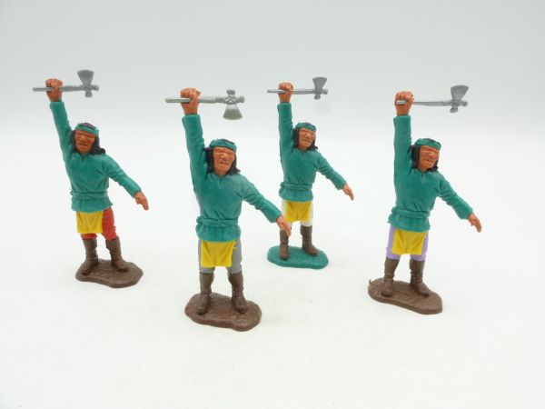 Timpo Toys 4 Apachen, grün mit braunen Stiefeln - tolle Farbkombis