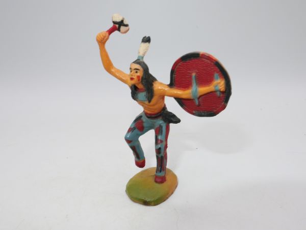 Clairet Indian dancing with stone axe + shield