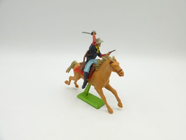 Britains Deetail Cavalryman riding with sabre + pistol