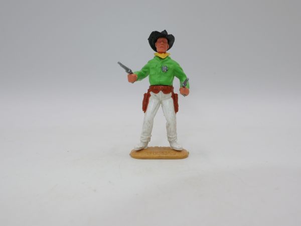 Timpo Toys Sheriff, neon green - top modification, original sheriff's star