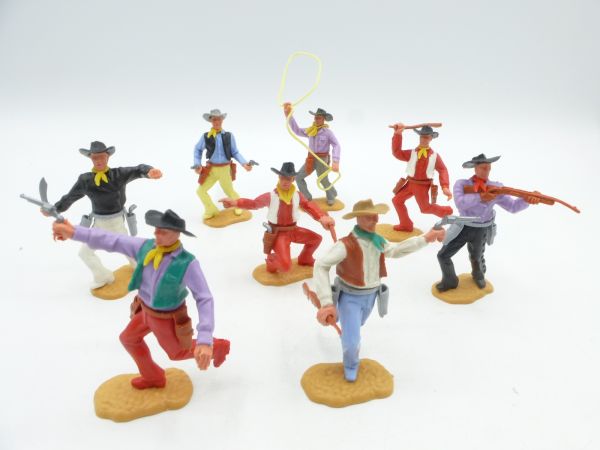 Timpo Toys Cowboys 2nd version on foot (8 figures) - nice group
