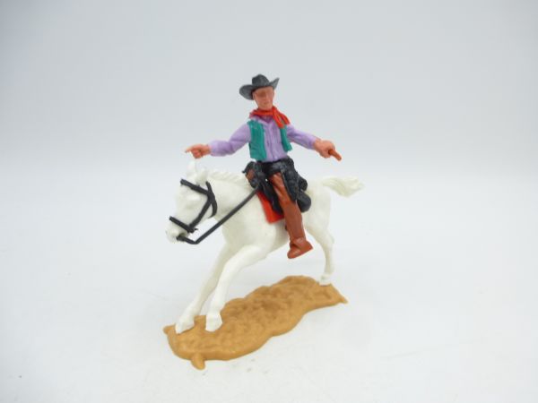 Timpo Toys Cowboy 2. Version reitend mit Gewehr, zeigend