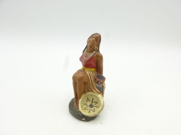 Bayer Indian woman with bowl - great figure, great painting