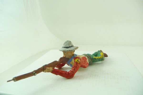 Plastinol Cowboy lying firing - rare figure