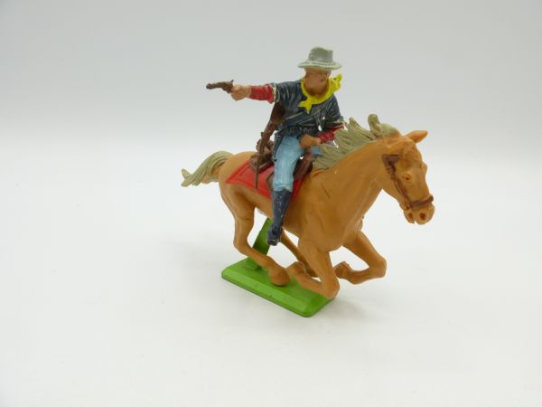 Britains Deetail Cavalryman riding, firing pistol sideways - used