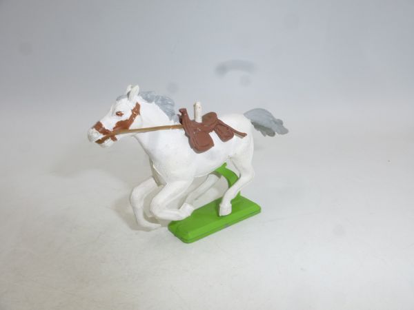 Britains Deetail Horse white, galloping with saddle