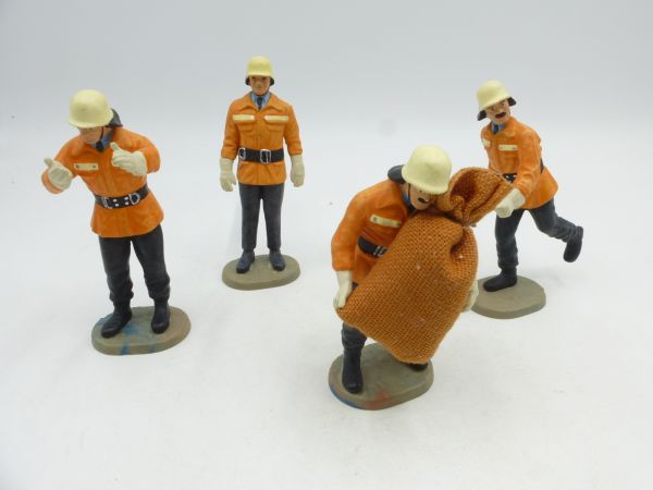 Preiser Feuerwehrmänner (4 Figuren + Sack) - schöne Gruppe