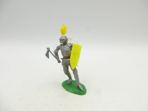 Elastolin 5,4 cm Knight standing with battleaxe + shield (2 weapons)