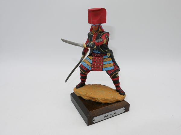 Daimyo Samurai, Metallfigur auf Sockel, Gesamthöhe 13 cm