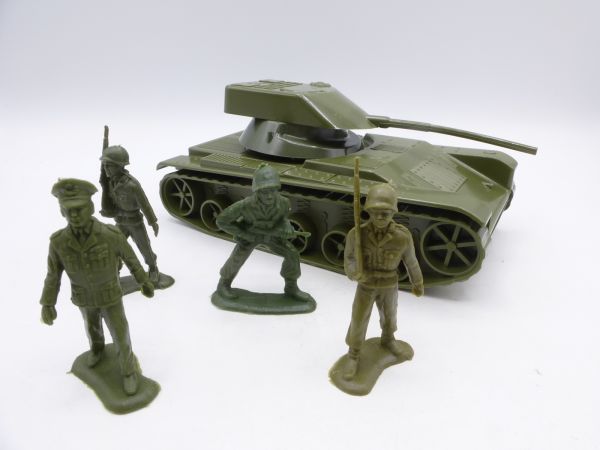 DOM Plastik AMX Panzer mit 4 Soldaten (grün), Infanterie - unbespielt