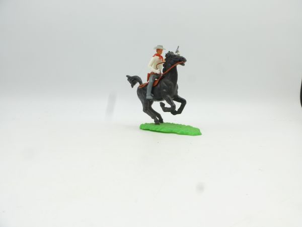 Elastolin 5,4 cm Cowboy riding with pistol - rare horse