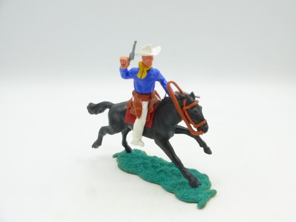 Timpo Toys Cowboy 2. Version reitend, 2 Pistolen wild schießend