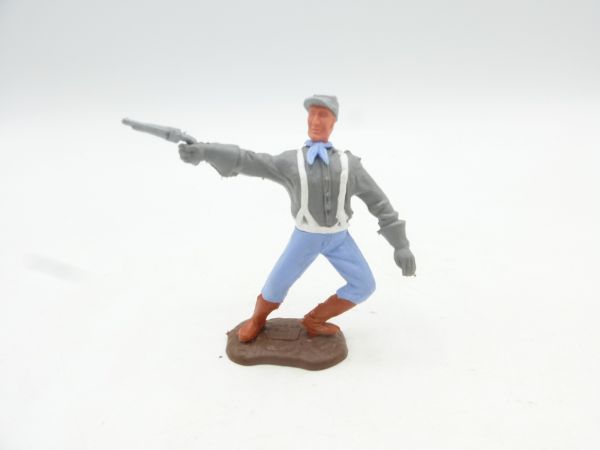 Timpo Toys Confederate Army soldier 2nd version, soldier firing pistol