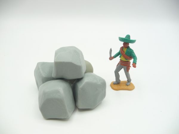 Timpo Toys Steinhaufen (bestehend aus 5 Steinen), passend zu 5,4 - 7 cm Figuren