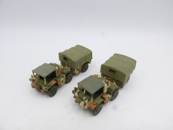 Roco Minitanks 2 Jeeps with trailer - great painted