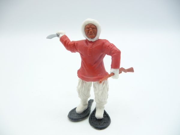 Timpo Toys Eskimo red, white legs with knife + gun