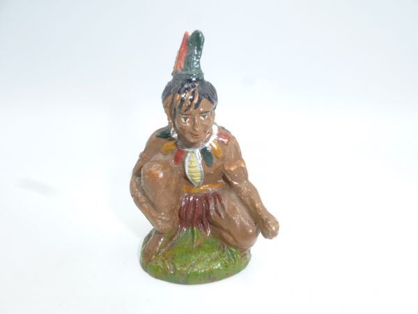 Elastolin Masse Indianer hockend (11 cm Reihe) - Originalfigur