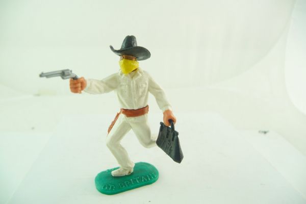 Timpo Toys Cowboy / Bandit weiß mit gelber Maske und schwarzem Stetson