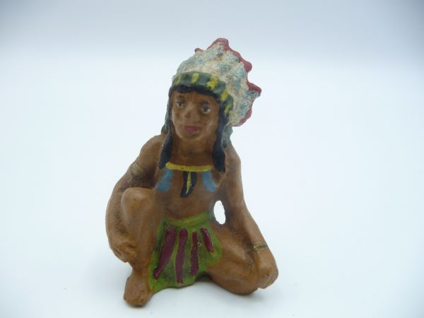 Elastolin Masse Indianer sitzend, Nr. 6802 - schöne Figur