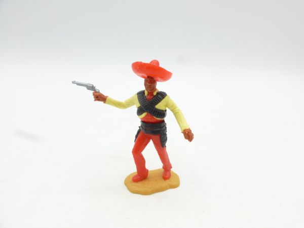 Timpo Toys Mexikaner stehend, Pistole schießend, hellgelb/rot