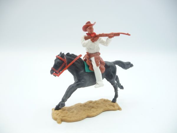 Timpo Toys Cowboy 2nd version riding, firing rifle - great combination