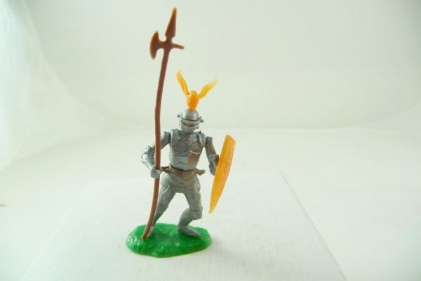 Elastolin 5,4 cm Ritter stehend mit Spieß, braun