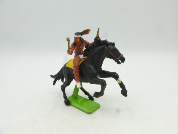 Britains Deetail Apache riding with tomahawk + pistol