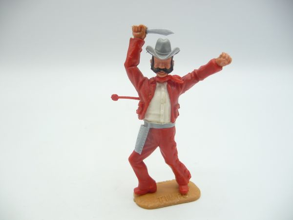 Timpo Toys Cowboy 3. Version stehend, von Pfeil getroffen, rot/weiß
