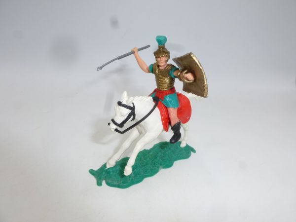 Timpo Toys Römer reitend grün mit roter Schwertscheide + schwarzen Stiefeln