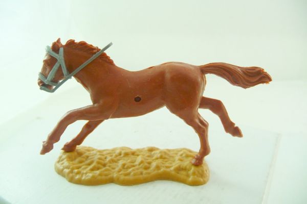 Timpo Toys Schönes Pferd, braun mit grauem Zaumzeug + Zügeln
