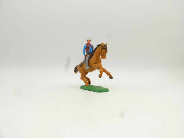 Elastolin 5,4 cm Cowboy riding with hands tied behind his back