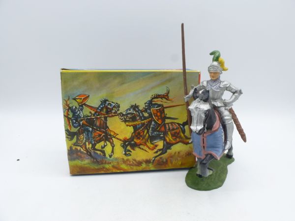 Elastolin 7 cm Knight on horseback, lance high, No. 8965, painting 2