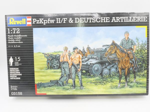Revell 1:72 PzKpfw II Ausf. F & German artillery, No. 3158 - orig. packaging