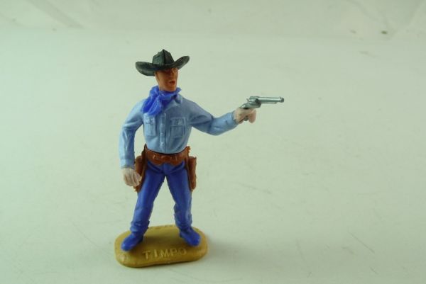 Timpo Toys Cowboy stehend, Pistole schießend mit hellen Händen - selten