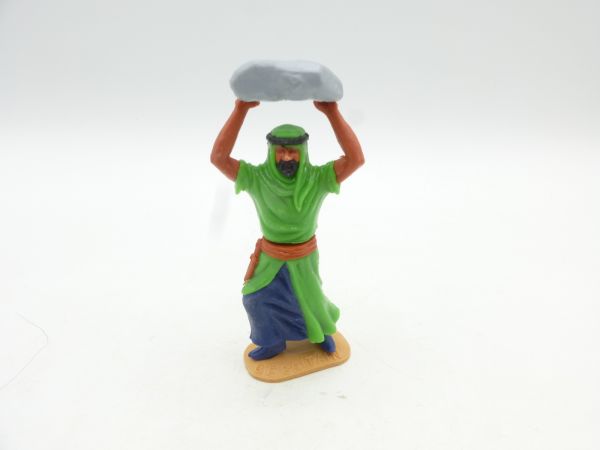 Timpo Toys Araber stehend Stein werfend, grün, Innenrock dunkelblau