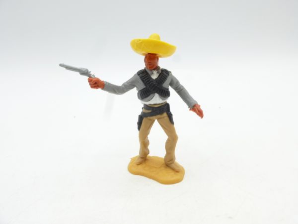 Timpo Toys Mexikaner stehend, Pistole schießend, grau/weiß