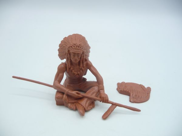 Elastolin 7 cm (blank figure) Chief sitting with spear