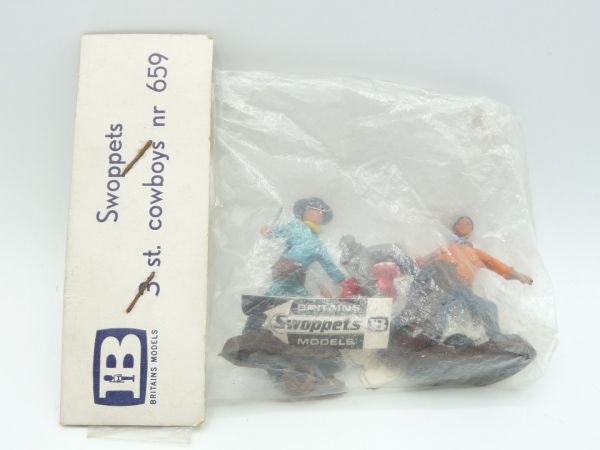 Britains Swoppets 3 Cowboys (3 different figures with knife), No. 659