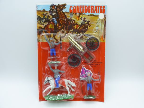 Confederate Army Set (1 rider, 2 foot figures + cannon) - orig. packaging
