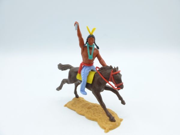 Timpo Toys Indianer 3. Version reitend, Messer oben