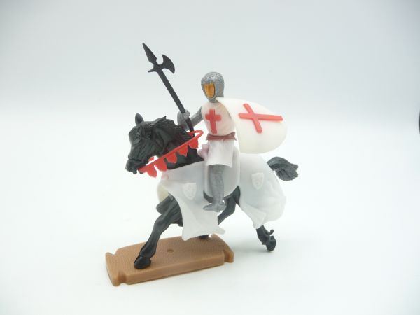 Plasty Crusader riding with spear + shield