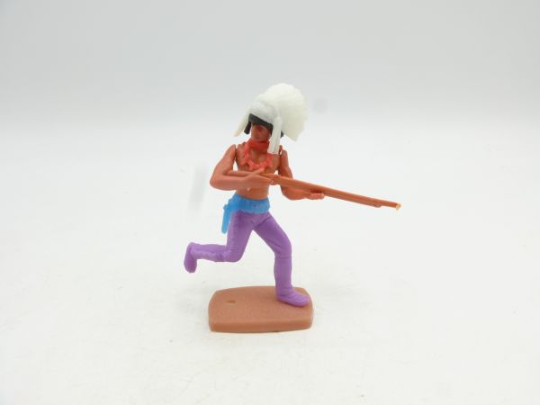 Plasty Indianer laufend mit Gewehr - seltene Version