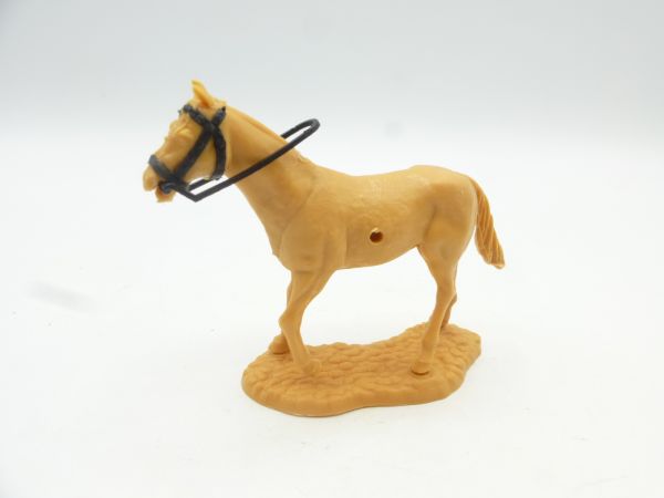 Timpo Toys Pferd, gehend, beige, schwarze Zügel - selten