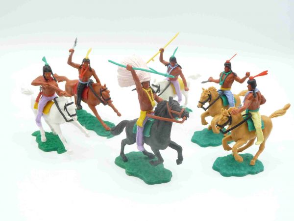 Timpo Toys Indianer 2. Version (6 Figuren) - kompletter Satz Reiter