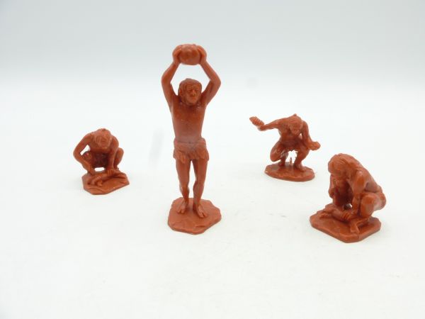 4 Urzeitmenschen / Neandertaler (Höhe 4,8 cm)