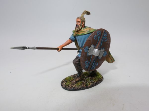 First Legion The Glory of Rome: German Warrior charging with spear and quilt cape