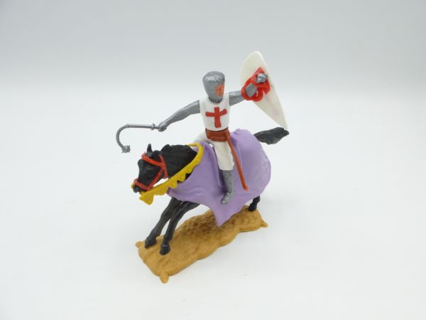 Timpo Toys Crusader 2nd version riding with shield + flail