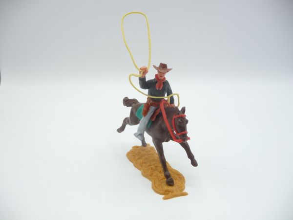 Timpo Toys Cowboy 2nd version riding with lasso - brand new, great trousers