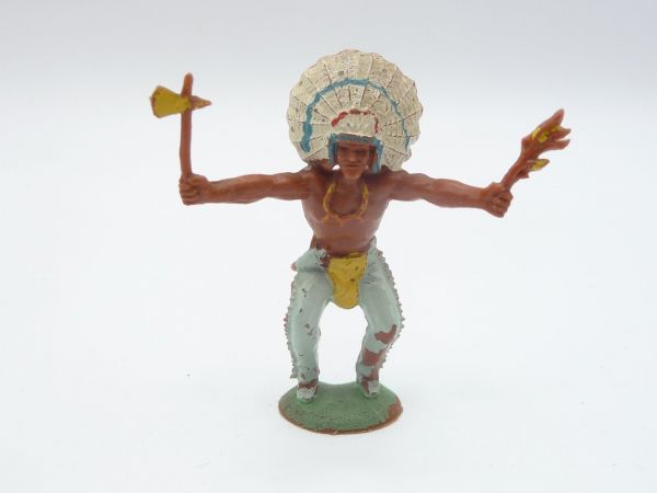 Crescent Toys Indian with torch + tomahawk